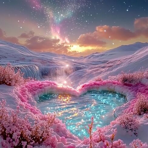 MAXBYE Diamond Paintings of Colorful Northern Lights, Diamond Art Kits for Adults, 5D Celestial Aurora Borealis Diamond Art Kits, Diamond Art for Home Décor Items,and Extra 30% Diamonds, 12x16in in Kuwait