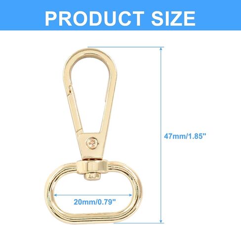 20pcs حلقة بيضاوية حلقة دوارة جراد البحر المشابك 3/4 "(20 مم) داخل القطر المفاجئ خطاف دوارة المشبك مقاطع خطاف السنانير SNOP SNOP لمحفظة صنع كيس مفاتيح DIY جزء (20 مم ، الفضة) in Kuwait