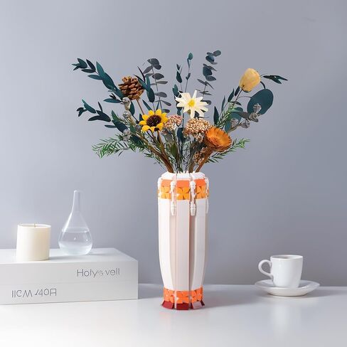 HI-REEKE Flower Vase Building Block Set, Orange Vase Toy Kit for Women in Saudi Arabia