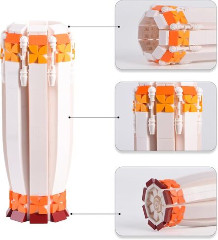 HI-REEKE Flower Vase Building Block Set, Orange Vase Toy Kit for Women in Saudi Arabia