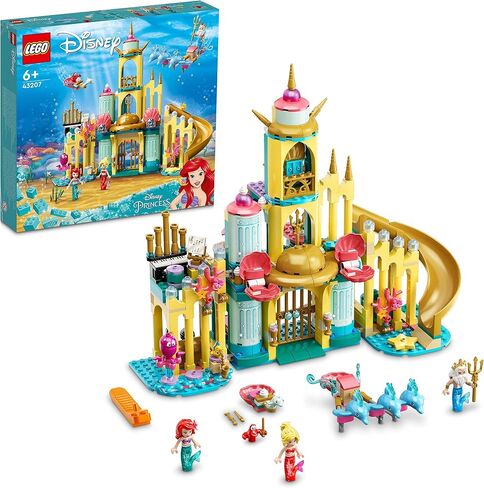 LEGO 43207 Disney Ariel's Underwater Palace, Building Set, Princess Castle Toy, with Mini Mermaid Doll and Dolphin Toys in Saudi Arabia