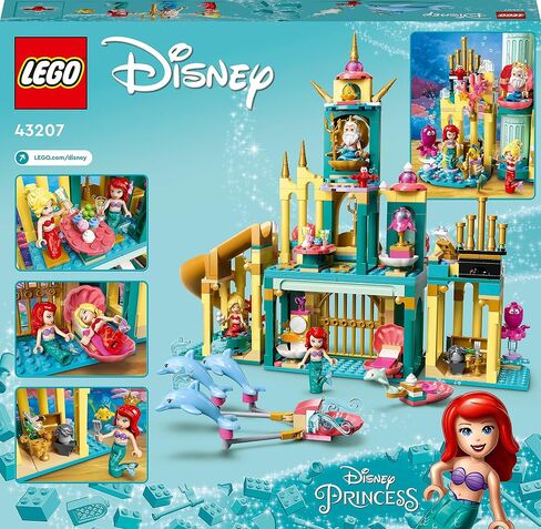 LEGO 43207 Disney Ariel's Underwater Palace, Building Set, Princess Castle Toy, with Mini Mermaid Doll and Dolphin Toys in Saudi Arabia