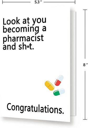 بطاقة تخرج الصيدلي المضحكة ، بطاقة غراد مدرسة الصيدلة ، بطاقة التخرج لخريج الصيدلة ، هدايا التخرج الصيدلي الفكاهية in Kuwait