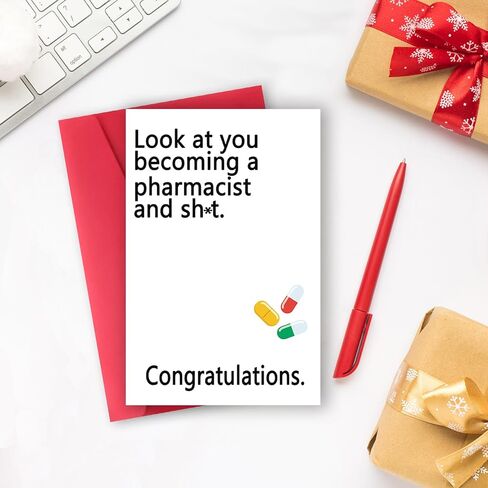 بطاقة تخرج الصيدلي المضحكة ، بطاقة غراد مدرسة الصيدلة ، بطاقة التخرج لخريج الصيدلة ، هدايا التخرج الصيدلي الفكاهية in Kuwait