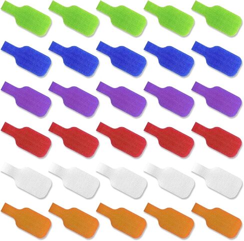 30 Pcs Multi-Color Cable Labels, Write On Cord Labels Wire Labels, Electronic Cable Identification Tags for Electronics, Computers Cable Management and Identification, Assorted Colors in Kuwait