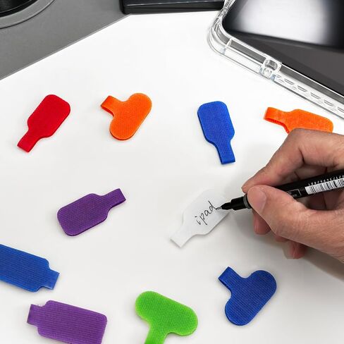 30 Pcs Multi-Color Cable Labels, Write On Cord Labels Wire Labels, Electronic Cable Identification Tags for Electronics, Computers Cable Management and Identification, Assorted Colors in Kuwait