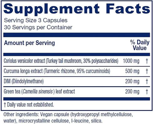 Vitanica CCDG Blend - Immune Support Supplement - DIM Supplement with Turkey Tail Mushroom, Turmeric & Green Tea - Vegan Supplement for Immune Support - Consumer Line - 90 Capsules in Kuwait
