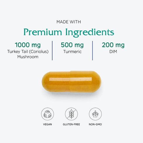 Vitanica CCDG Blend - Immune Support Supplement - DIM Supplement with Turkey Tail Mushroom, Turmeric & Green Tea - Vegan Supplement for Immune Support - Consumer Line - 90 Capsules in Kuwait
