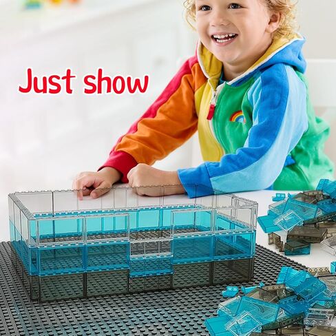 ZHX 72PCS Clear Transparent Window House Building Brick Toy Classic Flat Plates Pieces and Parts Block Compatible with Major Brands (White Mix) in Kuwait