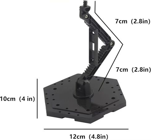 4-Piece Action Character Display Rack, Suitable For MG RG HG And 1/144 Universal Model Rack, Adjustable Height, Hexagonal Base, Black in Kuwait