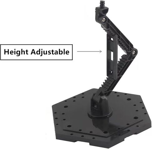 4-Piece Action Character Display Rack, Suitable For MG RG HG And 1/144 Universal Model Rack, Adjustable Height, Hexagonal Base, Black in Kuwait