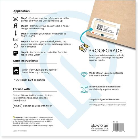 Glowforge Proofgrade Laser Engraver Essentials Bundle - Eco Iron-on Heat Transfer Sheets, Acrylic, and Hardwood - 11 Pieces Total in Saudi Arabia