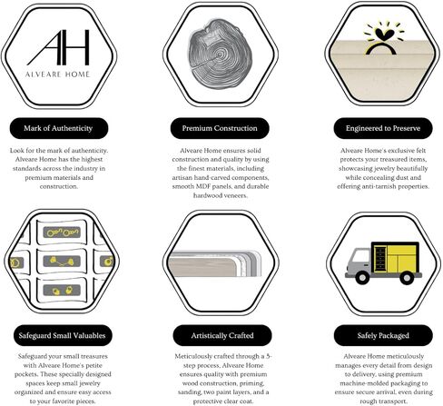 حامل مجوهرات Alveare Home Delilah أسود in Kuwait