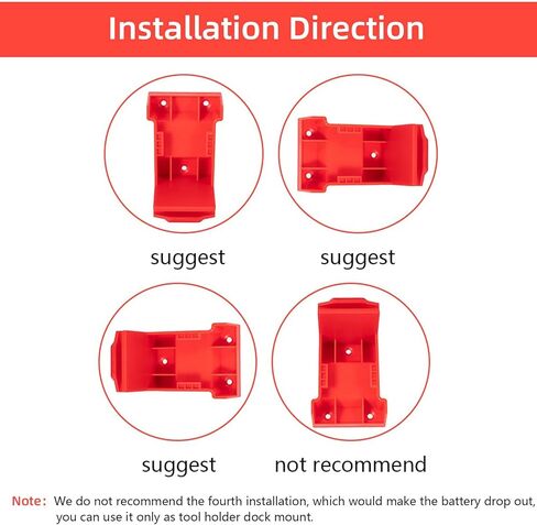 حامل 2 في 1 لادوات وبطاريات ديوالت 18 فولت 20 فولت، مناسب ايضا لادوات وبطاريات ميلووكي M18 18 فولت مع 15 برغي (اصفر) in Kuwait