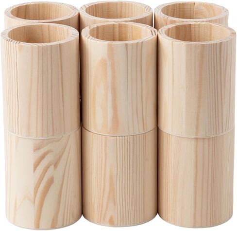 Pen Cup Holder 12pcs Pine Pen Holder 3.1X3.1X3.9in Pencil Holder Multipurpose Pencil Cup Wooden DIY Pen Holder Desktop Organizer for Office Home (12) in Saudi Arabia