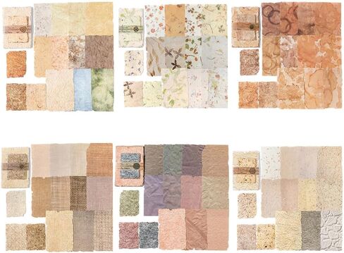 92 Sheets Embossed Textured Paper, Scrapbook Paper for Card Making Junk Journal Collage DIY Craft Decoration, 4 Pack Rainbow Colored Mixed Special Paper, 3.9 × 5.5 inch, 52 Patterns in Kuwait