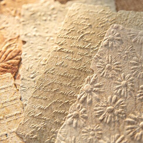92 Sheets Embossed Textured Paper, Scrapbook Paper for Card Making Junk Journal Collage DIY Craft Decoration, 4 Pack Rainbow Colored Mixed Special Paper, 3.9 × 5.5 inch, 52 Patterns in Kuwait