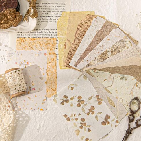 92 Sheets Embossed Textured Paper, Scrapbook Paper for Card Making Junk Journal Collage DIY Craft Decoration, 4 Pack Rainbow Colored Mixed Special Paper, 3.9 × 5.5 inch, 52 Patterns in Kuwait