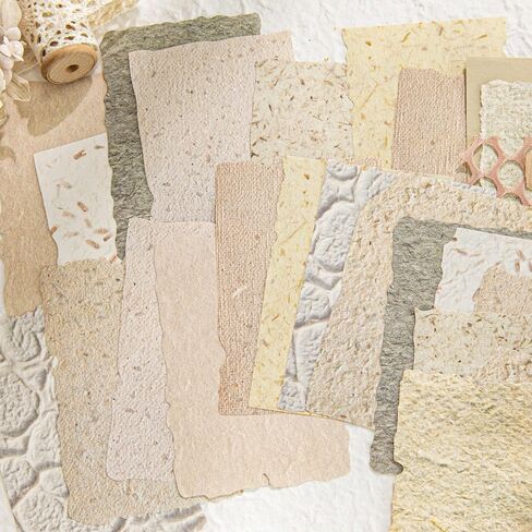 92 Sheets Embossed Textured Paper, Scrapbook Paper for Card Making Junk Journal Collage DIY Craft Decoration, 4 Pack Rainbow Colored Mixed Special Paper, 3.9 × 5.5 inch, 52 Patterns in Kuwait