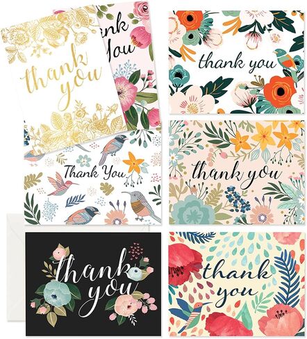 Polite Society Thank You Cards - 37 Beautiful Thank You Card - Blank Cards - White Envelopes Included - Bridal, Baby Showers and Business (37 Pack - Bonus 24K Gold Card) in Saudi Arabia