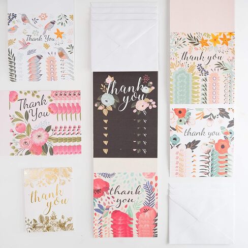 Polite Society Thank You Cards - 37 Beautiful Thank You Card - Blank Cards - White Envelopes Included - Bridal, Baby Showers and Business (37 Pack - Bonus 24K Gold Card) in Saudi Arabia