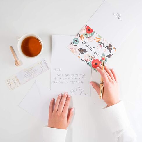 Polite Society Thank You Cards - 37 Beautiful Thank You Card - Blank Cards - White Envelopes Included - Bridal, Baby Showers and Business (37 Pack - Bonus 24K Gold Card) in Saudi Arabia