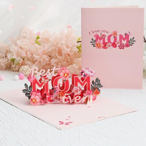 Mothers Day Pop Up Greeting Cards three-dimensional paper carving 3D Mothers Day Card for Mom Grandma, Best Mom Gift from with Envelope Blank Note To Give mom gift Thanksgiving Greeting Card in Kuwait