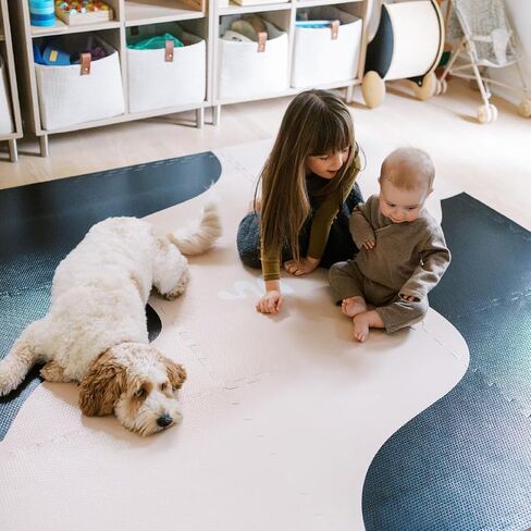 Mylle Designer, Minimalist, Soft Nontoxic EVA Foam Interlocking Puzzle Mat | Exercise Mat for Home Gym, Pilates, Yoga | Playmat for Babies, Toddler, Kids in Nursery or playroom (Green) in Saudi Arabia