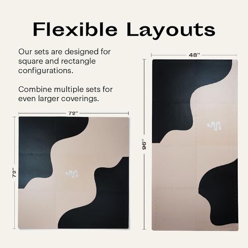 Mylle Designer, Minimalist, Soft Nontoxic EVA Foam Interlocking Puzzle Mat | Exercise Mat for Home Gym, Pilates, Yoga | Playmat for Babies, Toddler, Kids in Nursery or playroom (Green) in Saudi Arabia