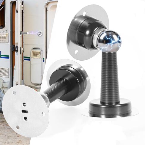 2 PCS Magnetic RV Door Holder Catch - Heavy Duty Baggage Door Stopper with Screws & Adhesive for RV, Camper, Trailer, Motorhome, Boat Compartments | Keep Doors Open | Durable Design (Black, 4 in) in Saudi Arabia