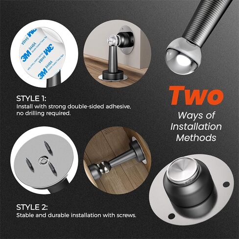 2 PCS Magnetic RV Door Holder Catch - Heavy Duty Baggage Door Stopper with Screws & Adhesive for RV, Camper, Trailer, Motorhome, Boat Compartments | Keep Doors Open | Durable Design (Black, 4 in) in Saudi Arabia