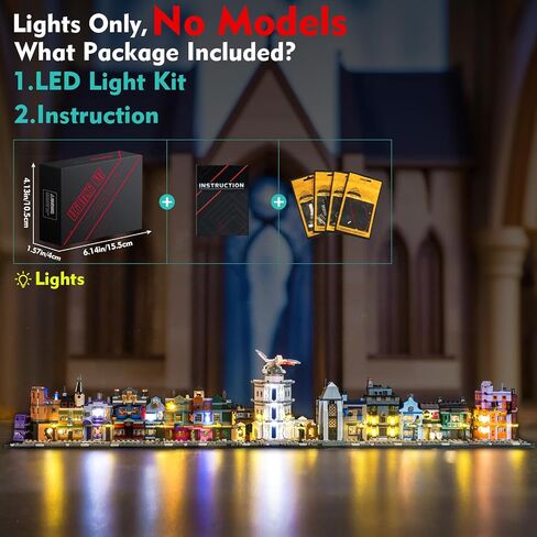 مجموعة الضوء المتوافقة مع متاجر Lego Diagon Alley Wizarding 76444 - لا يوجد طراز فقط الضوء ، إكسسوارات إضاءة LED متوافقة مع Lego Mini Diagon Alley (إصدار RC) in Kuwait