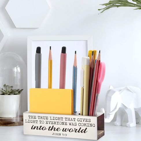 Proverbs 3:5 Bible Verse Pen and Pencil Holder, Trust in the Lord Scripture Christian Spiritual Gifts for Pastors Teachers Mentors Spiritual Leaders, Inspirational Thank You Gift Pencil Holder EDP43 in Kuwait