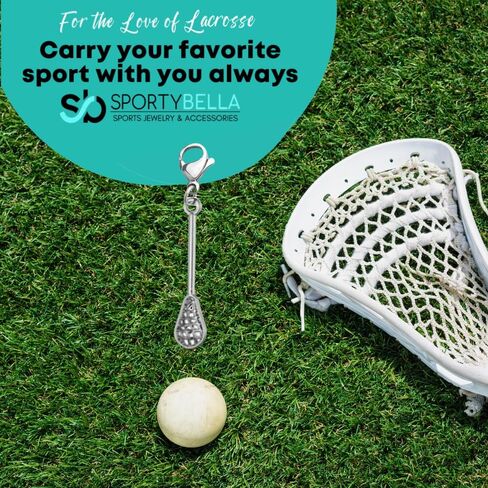 Sportybella Lacrosse Clip on Charm, Zipper Pull, Purse/Lanyard/Case/Bracelet Charm, Lacrosse Charms for DIY Jewelry Making Gifts for Lacrosse Players in Saudi Arabia