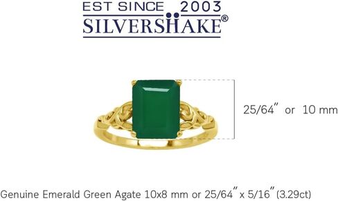 Silvershake 10X8mm Octagon Shape Gemstone 925 Sterling Silver Scroll/Filigree Leaf Solitaire Ring Jewelry for Women in Saudi Arabia