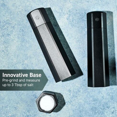 مجموعة مطحنة الملح والفلفل HexClad مع مطاحن احترافية قابلة للتعديل وأغطية لا تسبب الفوضى in Kuwait