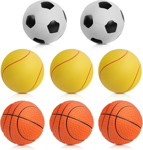 Schitec speceaky Dog Toy Balls ، [3 Pack] Toys Rubber Squeak ، 3 '' 'Fetch Pet Ball للكلاب المتوسطة سلالة in Kuwait