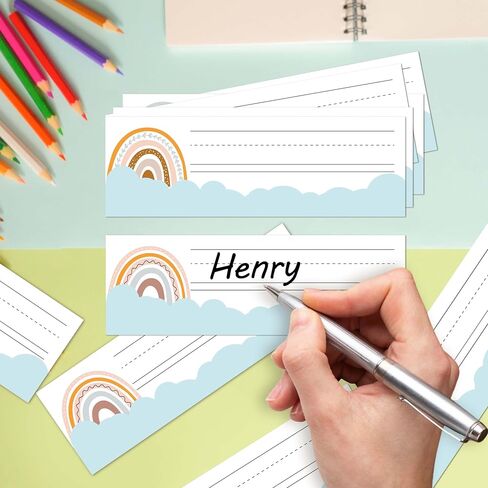 Name Tags for Classroom Cubbies, 30 Greenery Name Plates for Desks, Back to School Self Adhesive Name Tags Sticker for Teachers Elementary - A08 in Kuwait