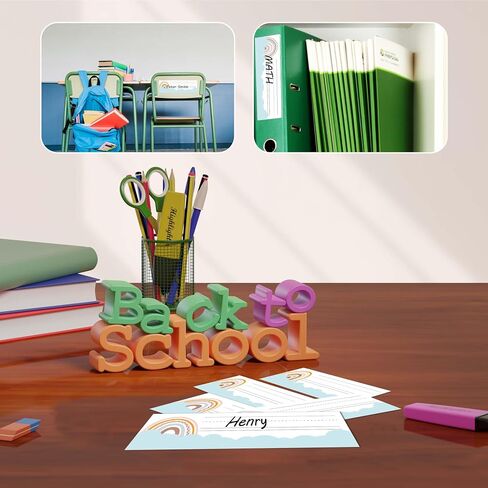 Name Tags for Classroom Cubbies, 30 Greenery Name Plates for Desks, Back to School Self Adhesive Name Tags Sticker for Teachers Elementary - A08 in Kuwait