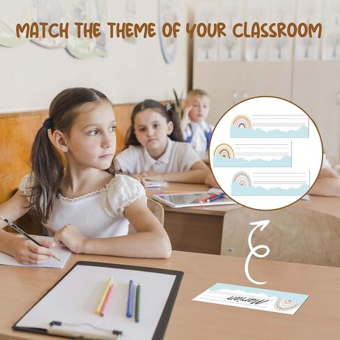 Name Tags for Classroom Cubbies, 30 Greenery Name Plates for Desks, Back to School Self Adhesive Name Tags Sticker for Teachers Elementary - A08 in Kuwait