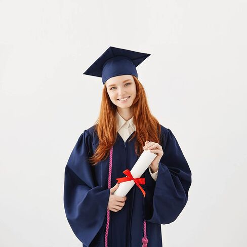 18 Pieces Graduation Honor Cords Rayon Braided Honor Ropes Bulk with Tassel for Students Bachelor Master Doctoral Gown Graduation Decor (Red Blue with White) in Kuwait