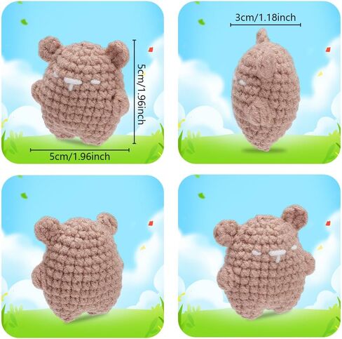 FREEBLOSS 3 Set Beginners Crochet Kit Crochet Octopus Pouch Complete Crochet Animal Kit Crochet Knitting Kits for Starters Crochet Drawstring Bag Crochet Set for Adults Craft Art with Video Tutorials in Kuwait