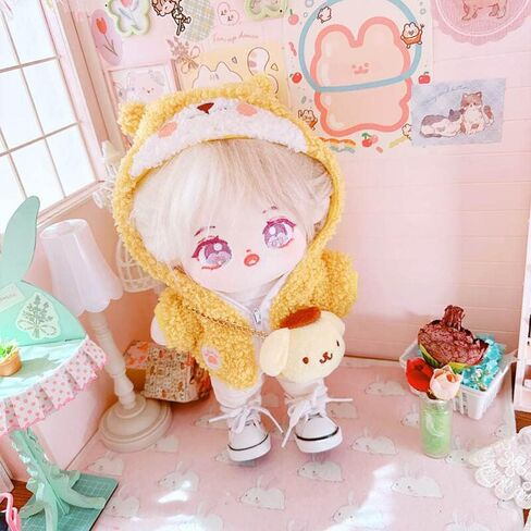 Niannyyhouse 20cm Plushie Doll Clothes White Sheep Jacket Hoodie 8in accosities (White) in Saudi Arabia