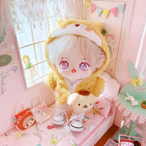 Niannyyhouse 20cm Plushie Doll Clothes White Sheep Jacket Hoodie 8in accosities (White) in Saudi Arabia
