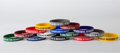 Inspirational Quote Bracelets - 100 Pcs, Motivational Silicone Wristbands for Fitness, Sports, Team Building - 20 Styles - Perfect Inspirational Gifts for Men, Women in Saudi Arabia