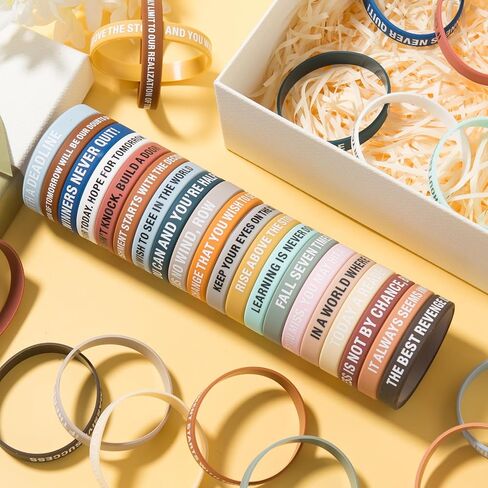 Inspirational Quote Bracelets - 100 Pcs, Motivational Silicone Wristbands for Fitness, Sports, Team Building - 20 Styles - Perfect Inspirational Gifts for Men, Women in Saudi Arabia