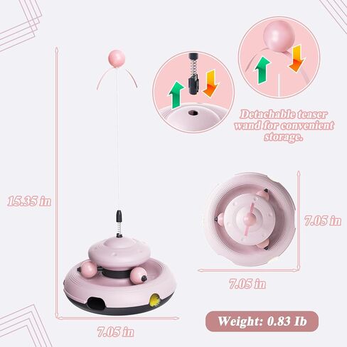Fistone Cat Toys Interactive Cat Toys for Indoor Cats Kitten Toys - Exciting Teaser Wand, Ball Track, and Whack-a-Mole Game - No Batteries Needed, Sturdy and Safe - Green in Saudi Arabia