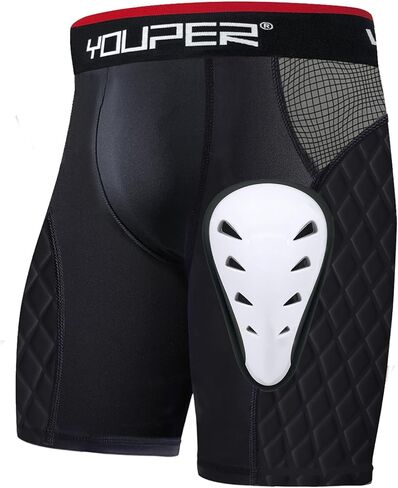 Youper Adult Elite Compression Padded Sliding Shorts w/Protective Athletic Cup for Baseball, Football in Kuwait