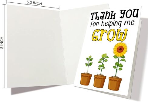 Thank You for Helping Me Grow Card, Great Thank You Card for Teachers Mom Dad, Funny Teacher Appreciation Gifts for Women Men, Nice Thank You Gift Ideas for Him Her, End of Year Card in Saudi Arabia
