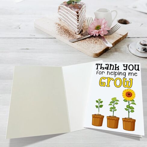 Thank You for Helping Me Grow Card, Great Thank You Card for Teachers Mom Dad, Funny Teacher Appreciation Gifts for Women Men, Nice Thank You Gift Ideas for Him Her, End of Year Card in Saudi Arabia